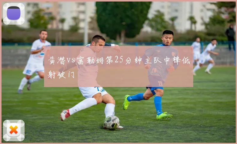黄潜vs富勒姆第25分钟主队中锋低射破门
